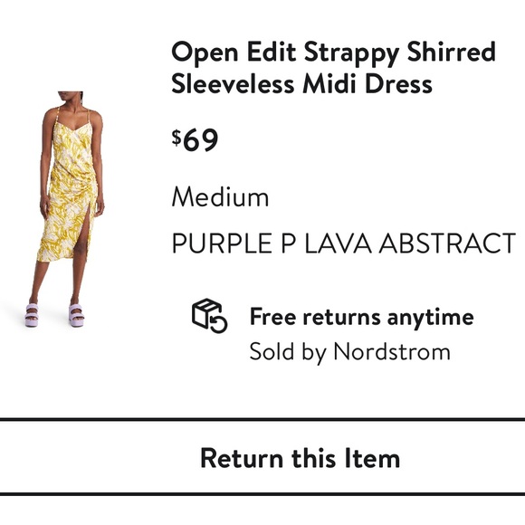 NORDSTROM - OPEN EDIT Strappy Shirred Sleeveless Midi Dress - Picture 2 of 7
